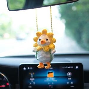 Finished Hand-woven Swing Duck Car Rearview Mirror Pendants Creative Gifts Knitted Cute Internet Celebrity Duck Pendants - Product Image 5