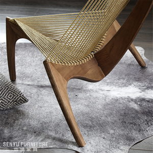 Chaise longue moderne en bois massif avec <span class=keywords><strong>harpe</strong></span> en <span class=keywords><strong>corde</strong></span> pour chambre à coucher, salon, hôtel ou appartement, villa, meubles - Product Image 5