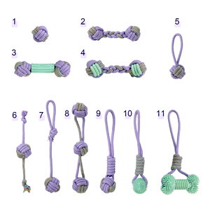 Jouets à mâcher en corde pour chien avec extrémités nouées et balle texturée pour chiens de taille moyenne, durables pour jouer en intérieur, design uni - Product Image 6