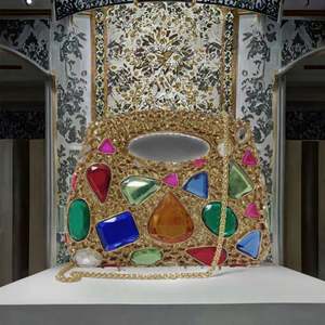 Wholesale Women Ladies Party Dinner Banquet Dress Evening <b>Bags</b> Zipper Full Rhinestone Triangle Shaped <b>Bag</b> - Product Image 3