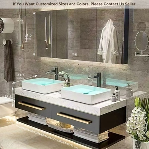 Mueble de <span class=keywords><strong>Baño</strong></span> <span class=keywords><strong>con</strong></span> Lavabo Individual/Doble de 36-92 Pulgadas, Mueble de <span class=keywords><strong>Baño</strong></span> Moderno <span class=keywords><strong>con</strong></span> <span class=keywords><strong>Espejo</strong></span> Inteligente - Product Image 6