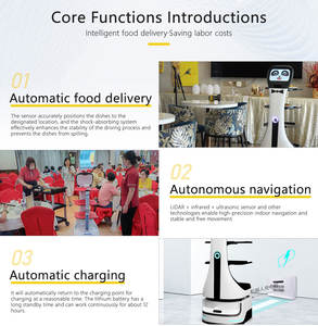 רובוט שירות יעילות גבוהה עם תצוגת אינץ '10.1 אינץ' 12 runch עבור משלוח ארוחה אוטומטית בקפיטריות - Product Image 4