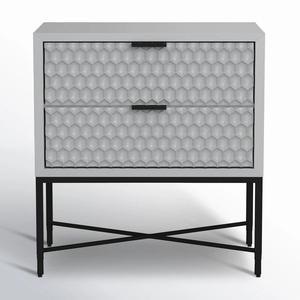 Elegante mesita de noche con 2 cajones, unidad de almacenamiento compacta multicolor, perfecta para dormitorio, sala de estar, interiores modernos, duradera - Product Image 3