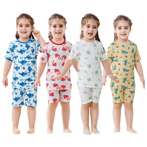 Michley – Ensemble de vêtements pour enfants 2 pièces, personnalisé avec logo OEM, en fibre de bambou douce, motif animaux mignons, vente en gros directe usine, 2-8 ans - Product Image 1