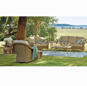 Cũ thời trang tay dệt wicker ngoài trời Vườn Patio đồ nội thất mây sofa cổ - Product Image 1