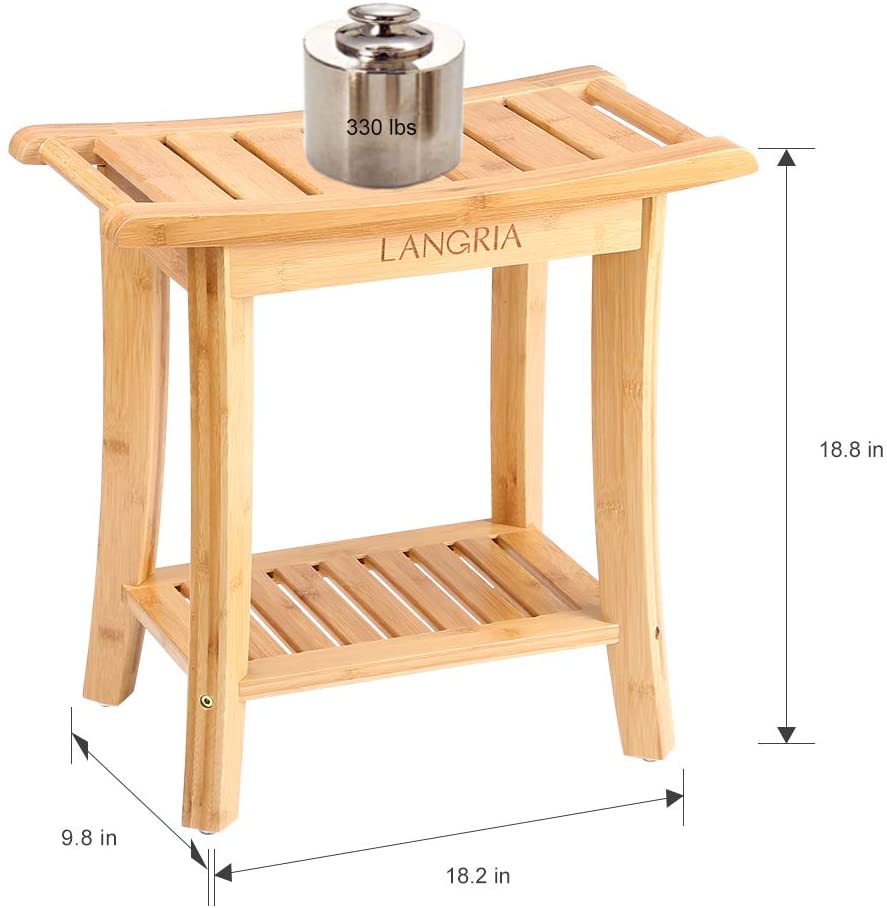 Бамбуковая душевая скамейка Combohome, водонепроницаемое деревянное кресло для душа, органайзер для спа-ванны, сиденье для ванной, сиденье для душа