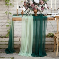 Drapeau de table en gaze de polyester transparente, motif uni personnalisable, style nordique, pour la décoration de mariages, anniversaires, fêtes et événements à Bali