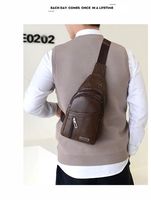 Bolso de Pecho de PU Unisex, Nuevo Bolso de Hombro Deportivo para Viajes, Impermeable, de Alta Calidad, Bolso Cruzado para la Cintura, Estilo Ejecutivo