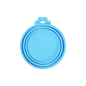 Pet Food Can Sealing Lid Sky Blue Silicone Round Shape For Cat Dog Canned Food Storage Cover - Product Image 4