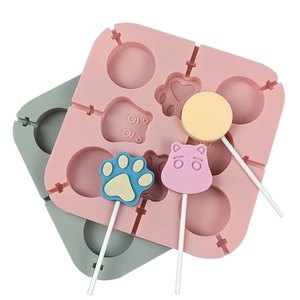 Cartoon <strong>Hippo</strong> Paw Silicone Lollipop Mold Cheese Stick <strong>Chocolate</strong> Candy Baking Decor - Product Image 3