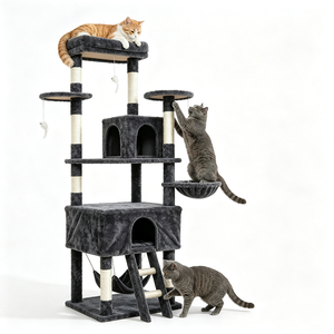 Arbre à chat tout-en-un de luxe pour le commerce extérieur, avec plateforme de saut stable pour plusieurs chats, personnalisable en gros - Product Image 3