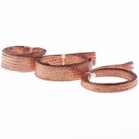 Bande de cuivre tressée flexible pour transformateur, coupleur en cuivre nu tressé, bande de liaison plate pour le chauffage des bâtiments, ignifuge