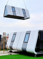 Maison préfabriquée haut de gamme ultra-luxe à double étage en structure légère en acier, capsule spatiale, conteneur, pour hôtels, villas de voyage
