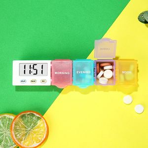 With Reminder Alarm Portable Daily Pill Box Small Medicine Organizer for Vitamins Supplements Fish Oil Custom Logo - Product Image 4