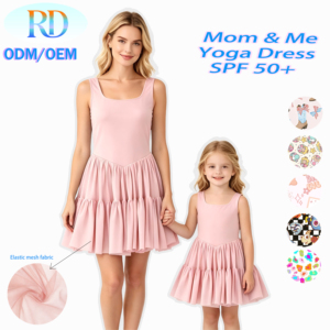 Conjunto de Ropa Deportiva Ruidian Personalizado para <span class=keywords><strong>Mamá</strong></span> e Hija, Vestido de Yoga con Tutú, Conjunto Deportivo para Niñas, Vestido de Malla con Tutú de Tul para Padres e Hijos - Product Image 1
