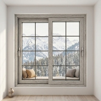 Ventanas Corredizas Horizontales de Aleación de Aluminio con Diseño Europeo para Climas Fríos, Aislamiento Térmico, para Hoteles y Sótanos