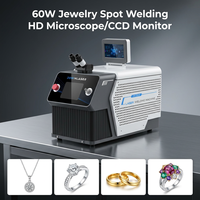 Mesin Las Laser Perhiasan Mini Desktop 150W 1064nm Berpendingin Udara dengan Mikroskop 10X untuk Perbaikan Emas Perak