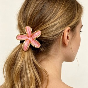 <b>Sweet</b> Blue <b>Flower</b> Resin Hair Clip Women Ponytail Holder High Quality Floral Hair Accessory Daily Use - Product Image 3