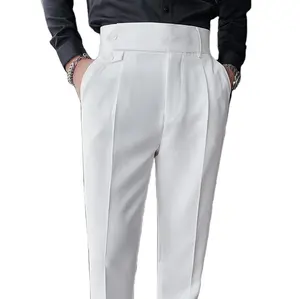 स्प्रिंग युवा लोकप्रिय फैशन सांस पुरुषों की बहु जेब लोचदार चौग़ा टवील धोया आकस्मिक पैंट