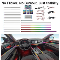 Kit d'éclairage ambiant pour voiture, bande LED RGB avec résistance intégrée, technologie anti-étincellement, matériau ignifuge, éclairage intérieur de voiture