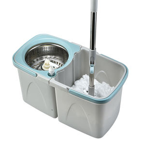 Poteau en acier Double seau pour Spin Mop Set Magic Cleaning Floor avec seaux séparés pour le nettoyage de l'eau propre et sale - Product Image 1