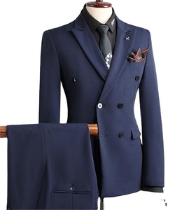Nuovo Completo Elegante da Uomo, Taglia Grande, Bianco Kaki Blu, 2 Pezzi, Doppiopetto, Vestibilità Slim, per Matrimoni e Affari - Product Image 1