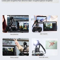 Carte de développement de voiture intelligente Raspberry Pi 5/4B, reconnaissance visuelle OpenCV, programmation Python, système d'exploitation Linux, interface USB/Type-C