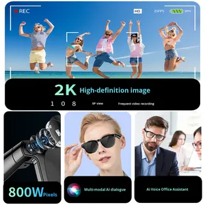 Lunettes intelligentes avec caméra HD intégrée, fonction de traduction IA, moule personnalisé exclusif, lunettes d'extérieur - Product Image 3