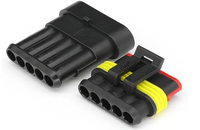 Connecteur Électrique Automobile Étanche en Cuivre Superseal 5 Broches 282089-1 / 282107-1 Mâle-Femelle 2A 12V Tyco AMP