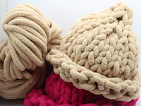 Couverture super épaisse en velours 100% teint, gros crochet en chenille, fil épais, échantillon gratuit, laine islandaise pour le tricot à la main, coton d'Asie