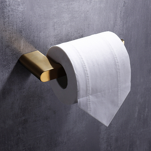 Porte-<span class=keywords><strong>papier</strong></span> <span class=keywords><strong>toilette</strong></span> mural en acier inoxydable brossé doré moderne HIDEEP - Product Image 2