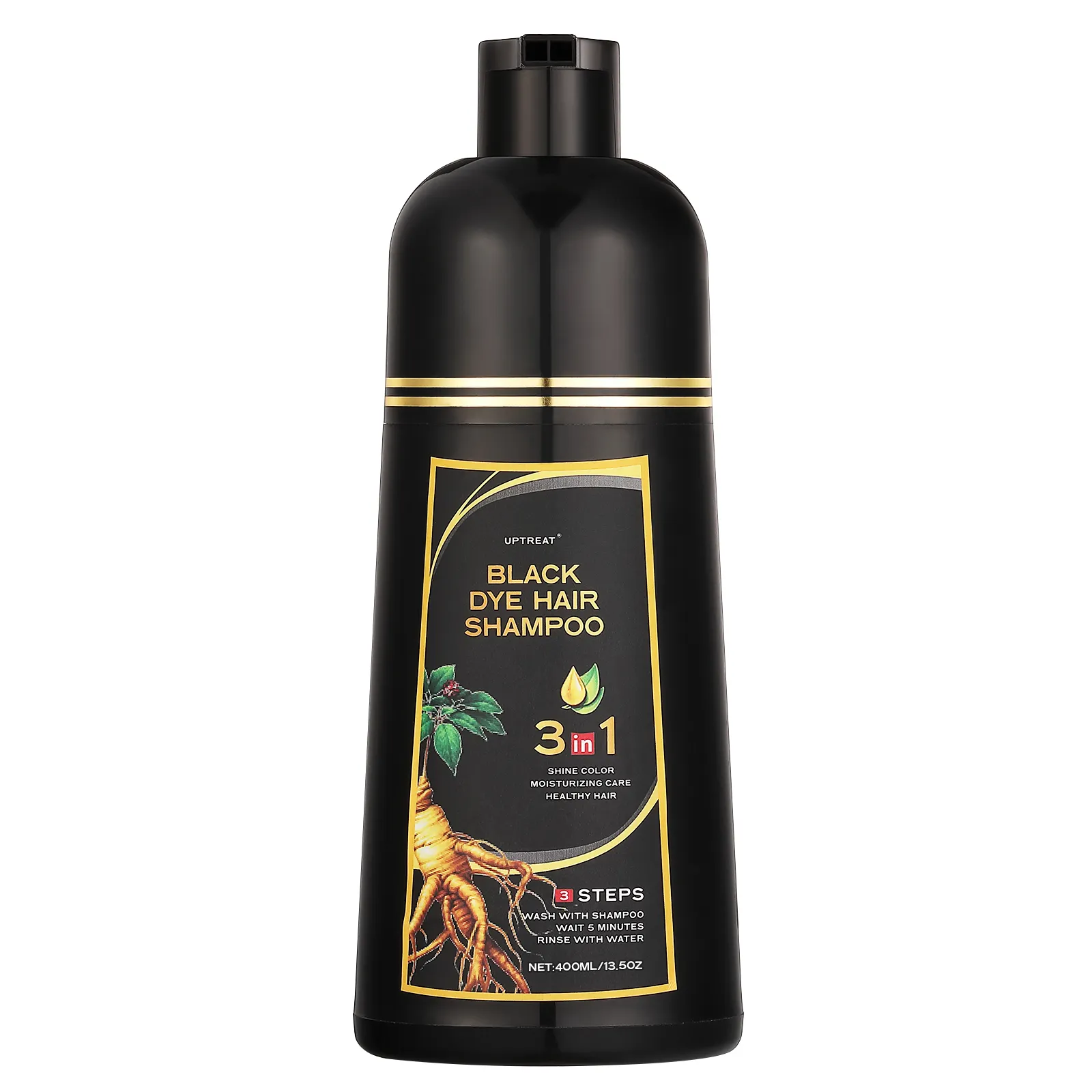 Shampoo da cor do cabelo para cabelos grisalhos Cobertura e barba, shampoo 3 em 1 para cabelos tratados com cores, ingrediente natural herbal sem amônia