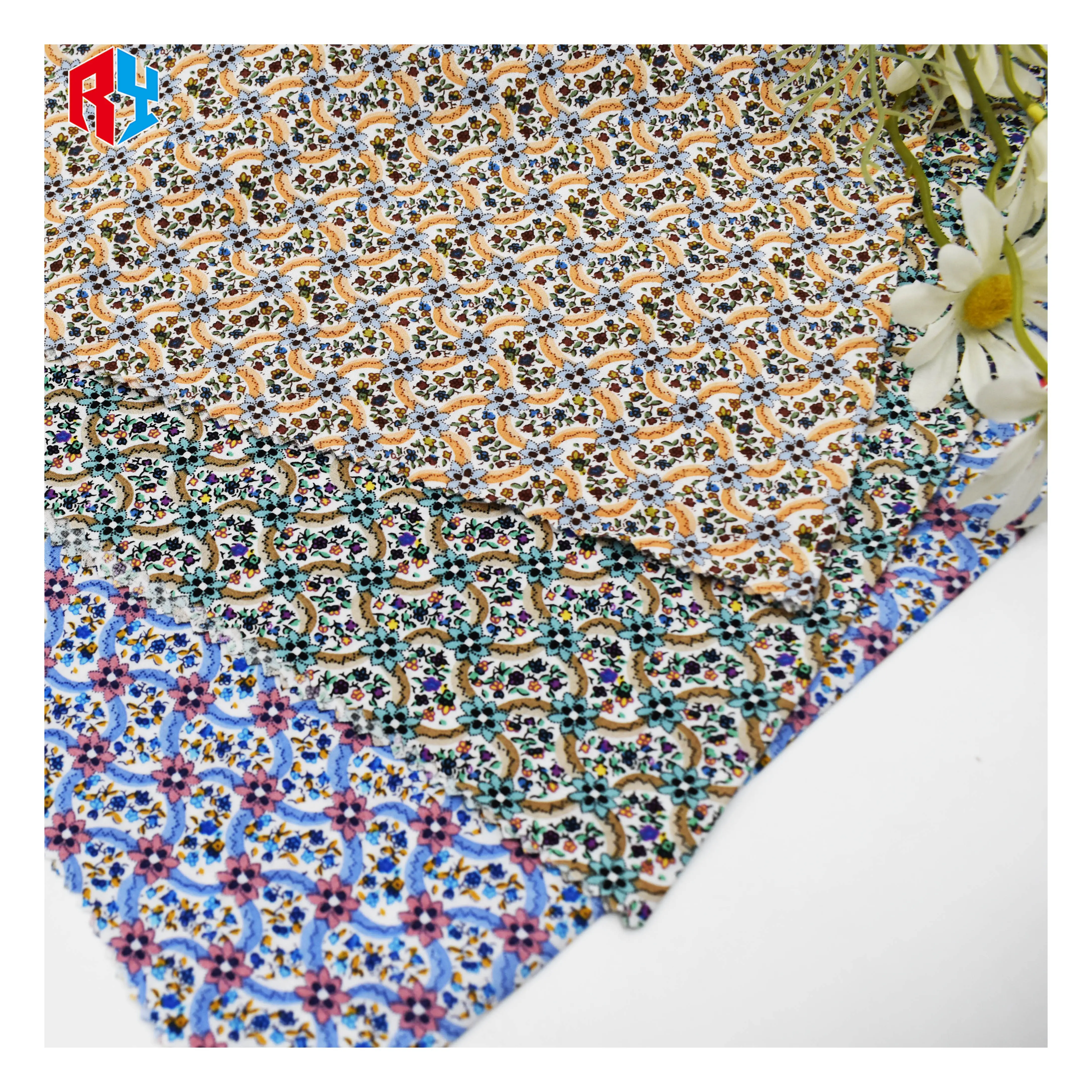 High quality 105gsm rayon fabric can be customized abstract printing fabric for summer dress shirt