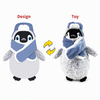 Peluche pingouin avec capuche et écharpe, peluche moelleuse, cadeau pour enfants