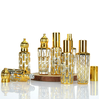 Mini Parfum Exquis 10ml Huile de Parfum Rechargeable DIY Baumes Parfumés Délicats sur Distributeur Doré Arabe pour Contenant