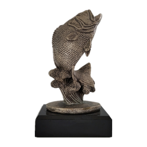 Placa con nombre personalizada, resina, estatua de lubina de pie, trofeo de premios de Pesca - Product Image 2