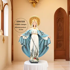 Factory wholesale catholic religious statues resin custom high quality mother mary christian vintage collectables