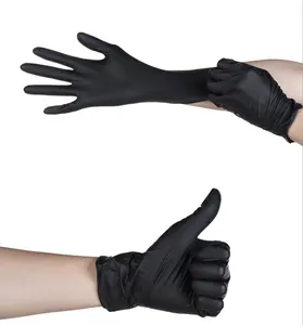 Cheap black powder free blended nitrile vinyl synthetic rubber latex nitrile gloves work safety lab gloves