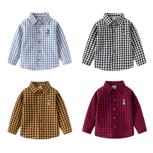 2024 nouveaux garçons à manches longues chemises coréen décontracté enfants revers chemises Animal dessin animé broderie bébé hauts-vêtements pour enfants - Product Image 6