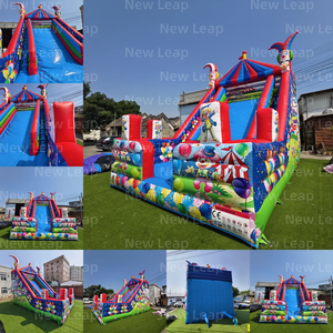 Yuedong joker 8 מ 'צבעוני מתנפחים קריקטורה קריקטורה ירח טיפוס צופית עיר כיף עם שקופיות ומכשולים - Product Image 2