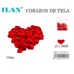 Coriandoli a Cuore in Tessuto ILAN 1.3mm 100pz Rossi Decorazioni Ornamentali - Product Image 3