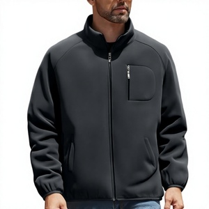 Vente en gros directe usine – Blousons polaires pour hommes à fermeture éclair intégrale, manteaux softshell décontractés avec poche poitrine zippée - Product Image 3