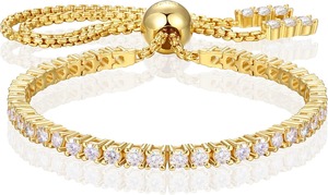 Moissanite Tennis <b>Bracelet</b> <b>Adjustable</b> <b>Bracelet</b> White Gold Plated Sterling Silver Tennis <b>Bracelet</b> Moissanite <b>Bracelet</b> - Product Image 6