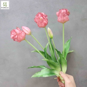 Bán Buôn Nhân Tạo Bất Cảm Ứng Cao Su Mềm Bó Parrot Tulip Hoa Cho Nhà Bảng Trung Tâm Đám Cưới Trang Trí Hoa - Product Image 4