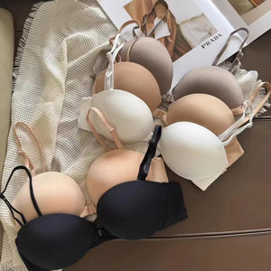 Bikini hermoso para mujer, bragas de anillos sólidos sin Acero, hebilla frontal grande sin marcas, push-up, pecho pequeño, Frente antiflacidez - Product Image 1