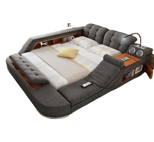 BFP Modern Leather Fabric Multifunction Storage Bed Multimedia Smart Bed Multifunctional Massage King Bed