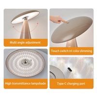 Lampe de table à LED exclusive à rotation magnétique rose gris orange vert avec fonction décorative rechargeable