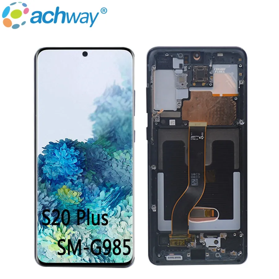 For Samsung Galaxy S20 Lcd G980 G980F G980F/DS with Frame Touch Screen Digitizer For Samsung 4G 5G s20 plus LCD G985 G985F