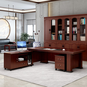 Escritorio Ejecutivo Grande, Moderno, Minimalista, Estilo Chino, Escritorio para Gerente o Supervisor de Oficina con Gabinete de Almacenamiento - Product Image 3