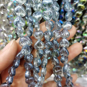 Nouveau amour perles de verre 10mm brillant pêche coeur trou droit bracelet à bricoler soi-même accessoires 98 pièces une perle acrylique plastique Lucite perles" - Product Image 6